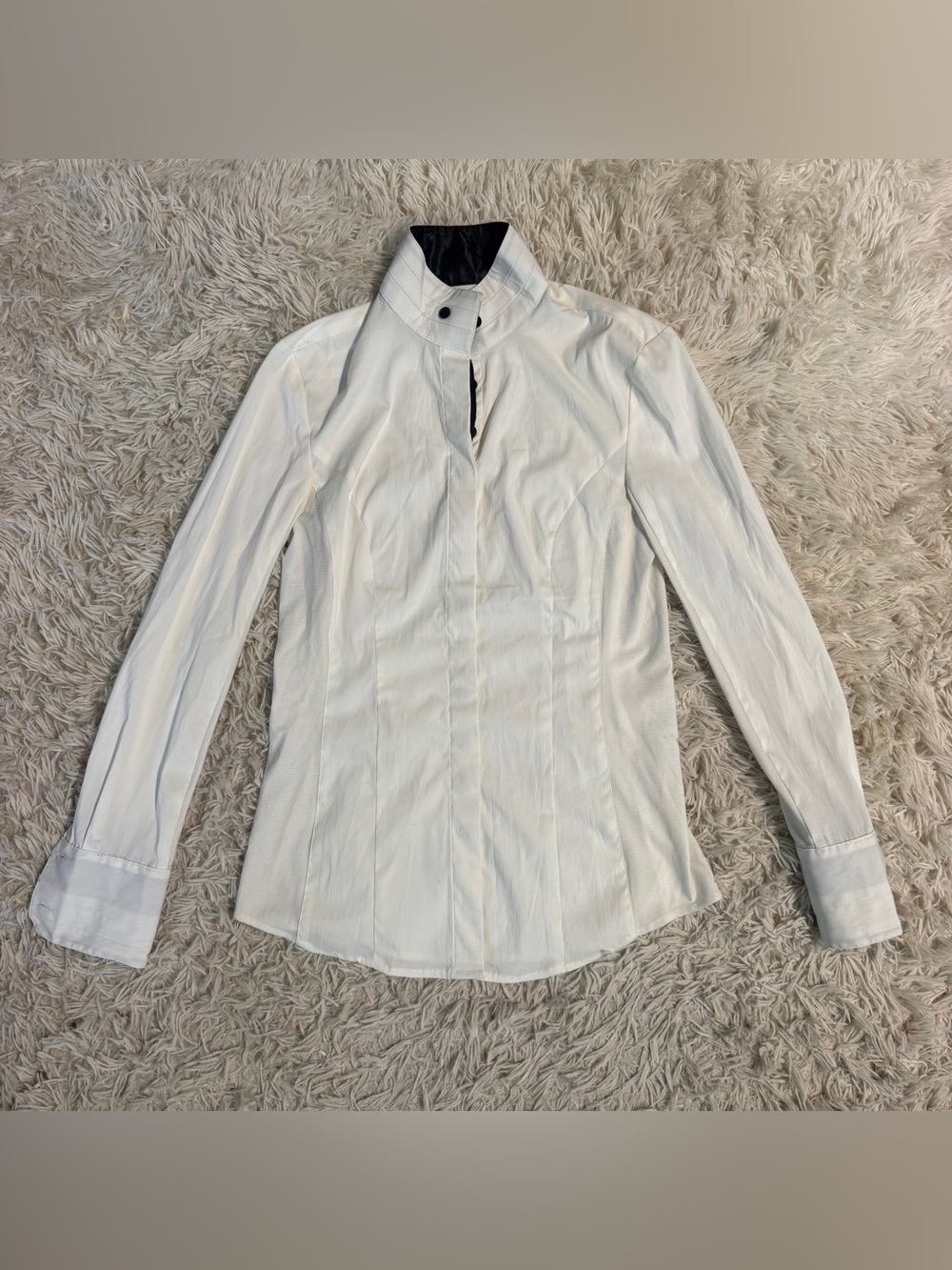 Women’s XS White Asmar Equestrian Long Sleeve Horseback Riding Show Shirt